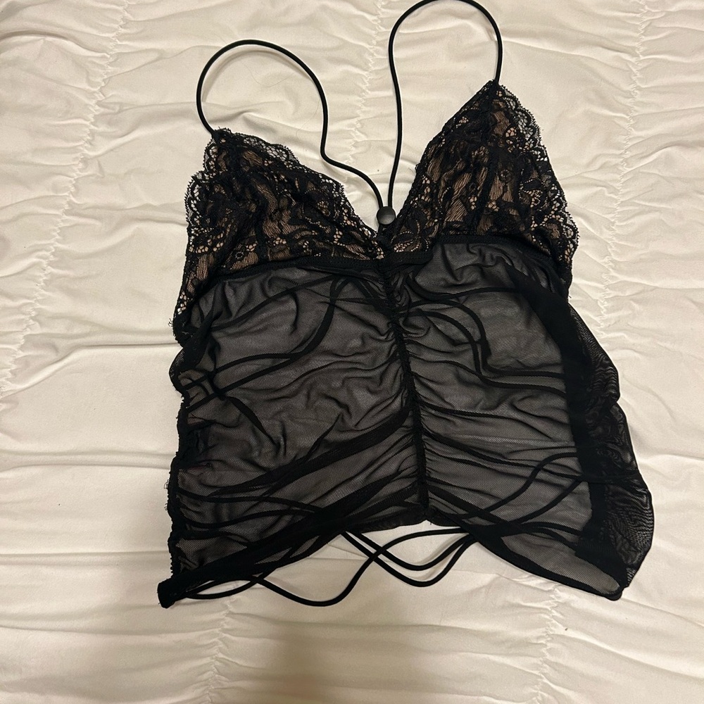 Edikted Sheer Black Lace Camisole